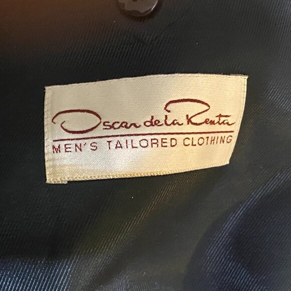 Oscar De La Renta Mens Sports Blazer Coat Jacket 44 Long Tailored 100% Wool - Picture 3 of 10